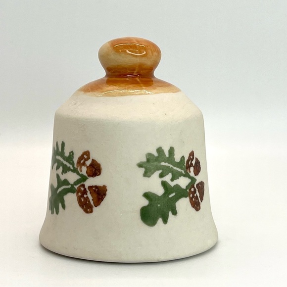 Vintage Bell~Veva 81~Ceramic Stoneware Pottery Leaves, Acorns, Hand Painted, 4” - Picture 1 of 9